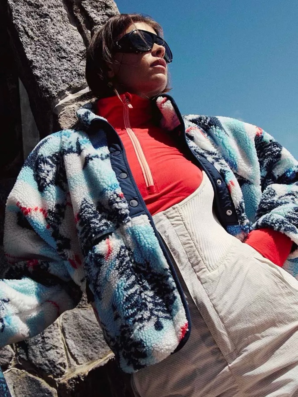 NWT Free People Movement Hit The Slopes Alpine Combo Snow Fleece Jacket